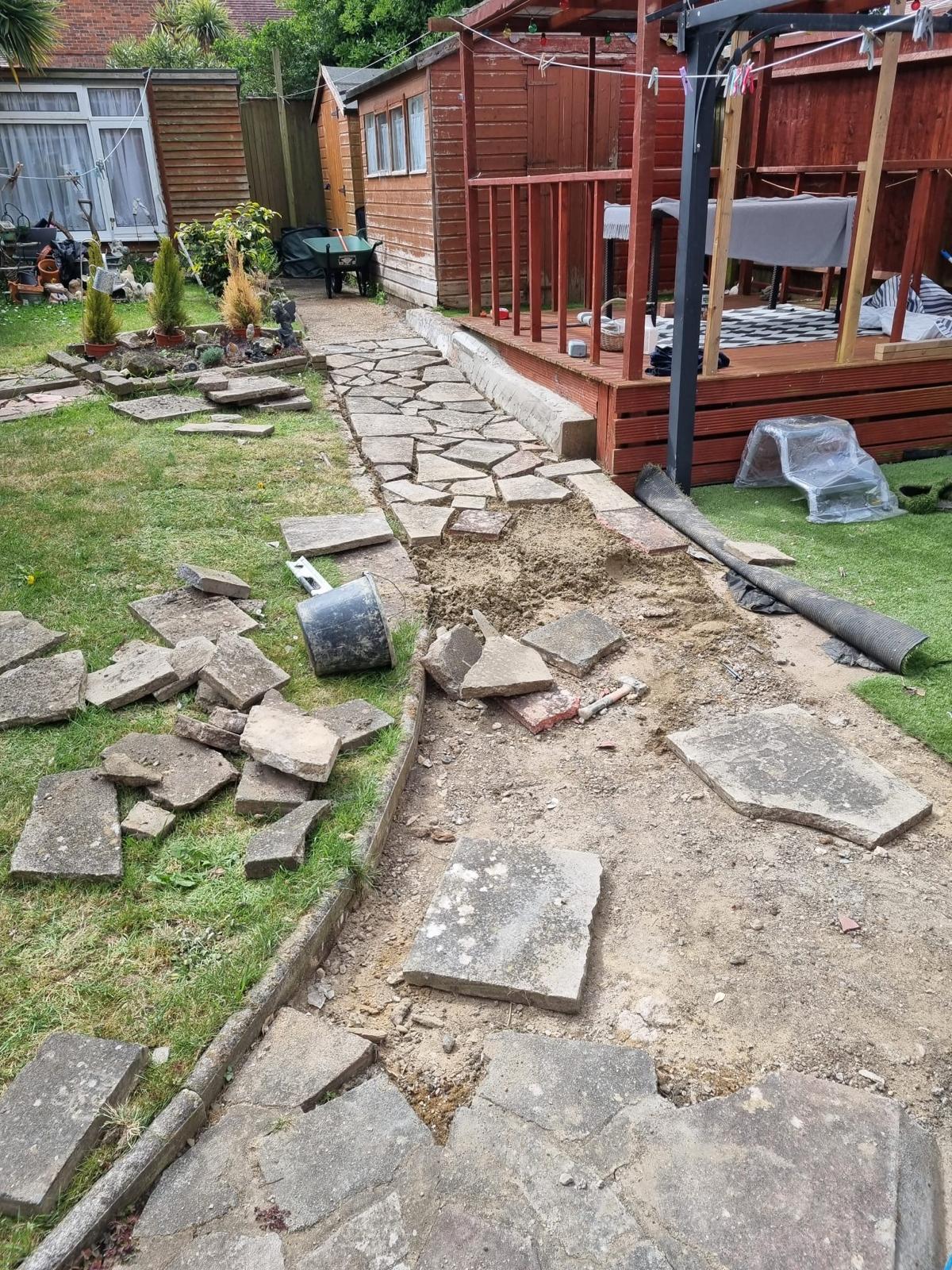 Pathway repair work in progress
