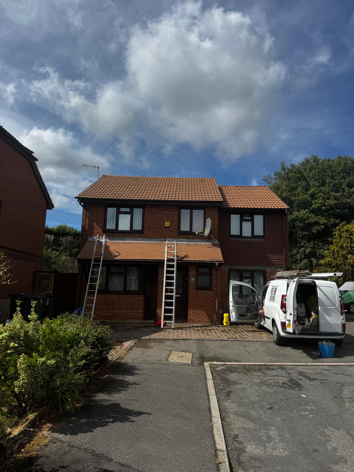 Roof after cleaning and repair work